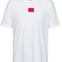 HUGO Baumwoll-T-Shirt  Diragolino212 mit regulärer Passform und rotem Logo-Etikett Weiß 100 HUGO Baumwoll-T-Shirt  Diragolino212 mit regulärer Passform und rotem Logo-Etikett Weiß 100