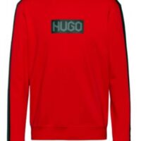 HUGO Baumwoll-Sweatshirt Dubeshi aus French Terry mit Reifenprofil-Logos  rot 693 HUGO Baumwoll-Sweatshirt Dubeshi aus French Terry mit Reifenprofil-Logos  rot 693