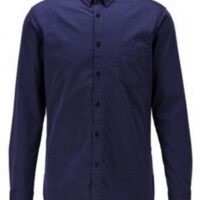 HUGO BOSS Slim-Fit Hemd Magneton_1 aus strukturierter Stretch-Baumwolle Blau 489