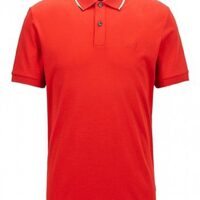 Hugo Boss Regular-fit Polo Shirt Parlay 104 mit gestreiftem Kragen rot 628