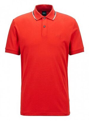 Hugo Boss Regular-fit Polo Shirt Parlay 104 mit gestreiftem Kragen rot 628