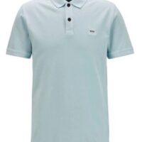 HUGO BOSS Slim-Fit Poloshirt PRIME aus gewaschenem Baumwoll-Piqué blau 489