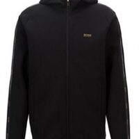 Hugo Boss Kapuzen-Sweatshirt Saggy 2 aus der Gold Capsule  mit Logo-Tape  schwarz Hugo Boss Kapuzen-Sweatshirt Saggy 2 aus der Gold Capsule  mit Logo-Tape  schwarz