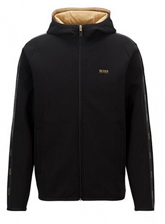Hugo Boss Kapuzen-Sweatshirt Saggy 2 aus der Gold Capsule  mit Logo-Tape  schwarz Hugo Boss Kapuzen-Sweatshirt Saggy 2 aus der Gold Capsule  mit Logo-Tape  schwarz