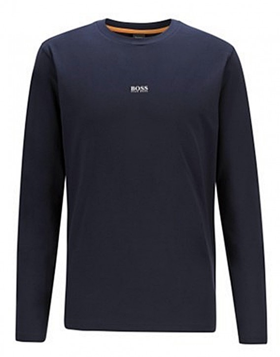 HUGO BOSS Longsleeve TChark aus Stretch-Baumwolle mit fünflagigem Logo dunkelblau 404 HUGO BOSS Longsleeve TChark aus Stretch-Baumwolle mit fünflagigem Logo dunkelblau 404