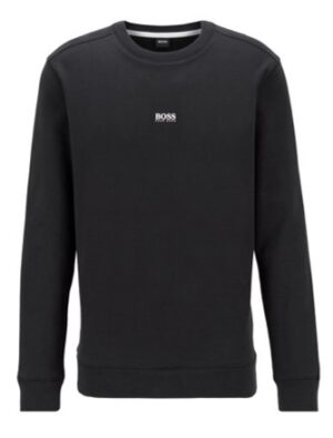 HUGO BOSS Relaxed-Fit Sweatshirt  Weevo 2 aus French Terry mit Kontrast-Logo schwarz 001