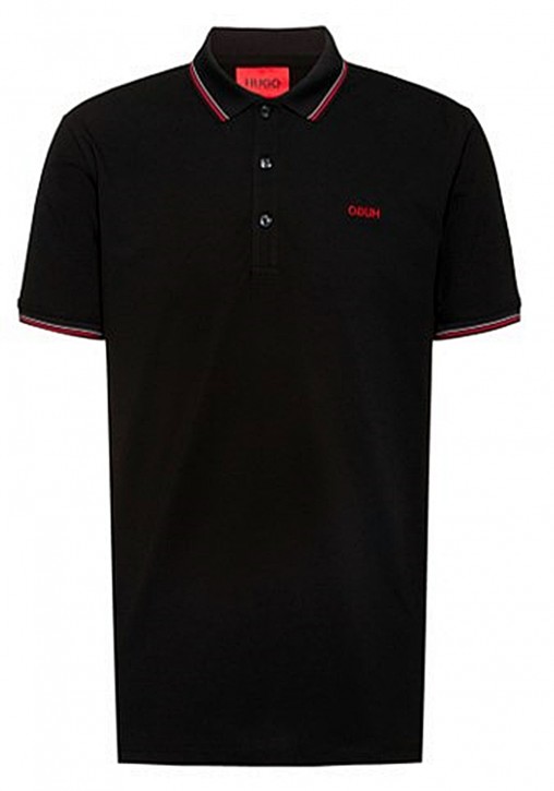 HUGO BOSS Poloshirt Dinoso212 aus elastischem Baumwoll-Piqué  Schwarz 001 HUGO BOSS Poloshirt Dinoso212 aus elastischem Baumwoll-Piqué  Schwarz 001