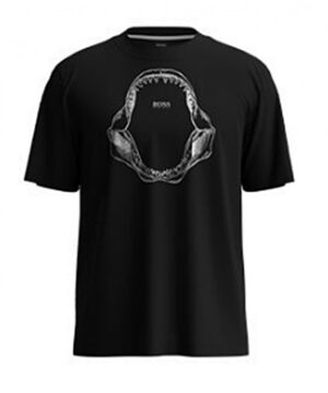 Hugo Boss Relaxed-Fit T-Shirt Tima 2 aus Pima-Baumwolle mit Haifischkiefer-Print