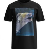 Hugo Boss T-Shirt TNoah 1 aus Baumwoll-Jersey mit Fisch Motiv  schwarz 002