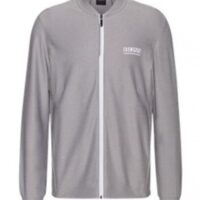HUGO BOSS Relaxed-Fit Sweatjacke SARIQ mit Reißverschluss und Brust Logo grau 058
