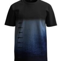 Hugo Boss Relaxed-Fit T-Shirt Tima 4 aus Pima-Baumwolle mit Haifisch Print schwarz 001