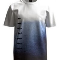 Hugo Boss Relaxed-Fit T-Shirt Tima 4 aus Pima-Baumwolle mit Haifisch Print weiß 100