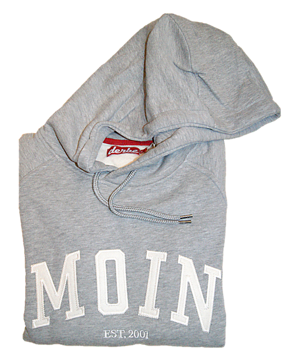 DERBE Moin Hoody Boys Herren Kapuzenpullover grau / grey melange DERBE Moin Hoody Boys Herren Kapuzenpullover grau / grey melange