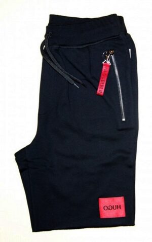 HUGO Relaxed-Fit Shorts DACTUS aus Baumwoll-Terry mit Reisverschlüssen schwarz 001
