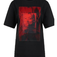 HUGO Herren T-Shirt Duzuki aus Baumwolle mit hochwertigem Artwork Aufdruck schwarz 001