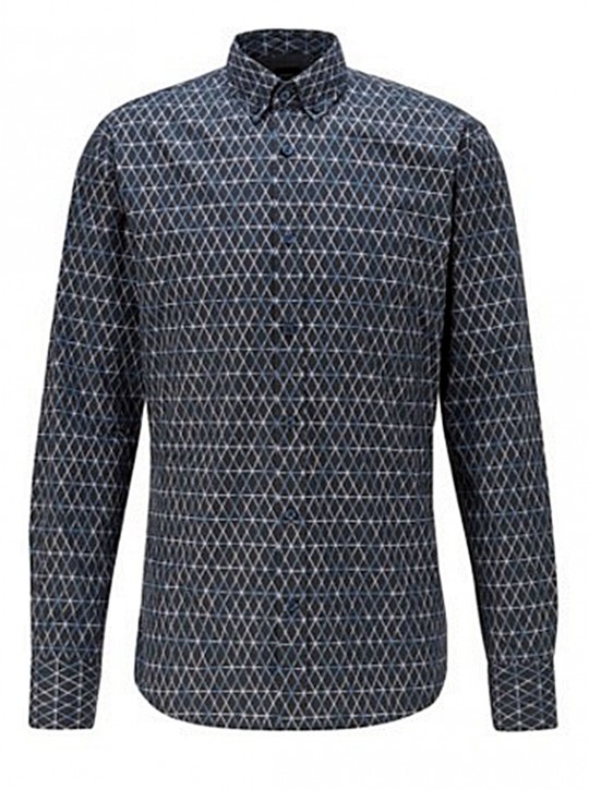 Hugo Boss Gemustertes Slim-Fit Hemd Mabsoot_1 aus elastischer Baumwoll-Popeline 404 Hugo Boss Gemustertes Slim-Fit Hemd Mabsoot_1 aus elastischer Baumwoll-Popeline 404
