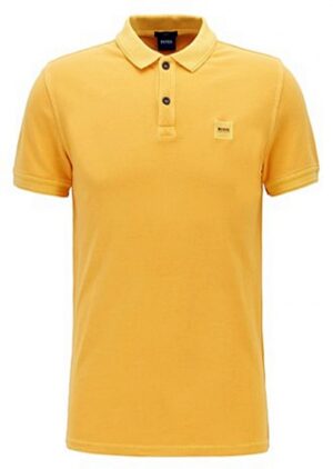 HUGO BOSS Slim-Fit Poloshirt PRIME aus gewaschenem Baumwoll-Piqué gelb 736