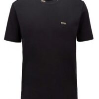 Hugo Boss T-Shirt Tee Gold 1 mit goldfarbenen Logos schwarz 001