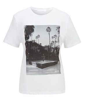 Hugo Boss T-Shirt C_Eima1 aus Bio-Baumwolle mit Rundhalsausschnitt und Foto-Print  weiss 100