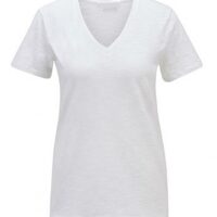 Hugo Boss T-Shirt C_Emodern aus strukturierter Baumwolle mit V-Ausschnitt weiss 100