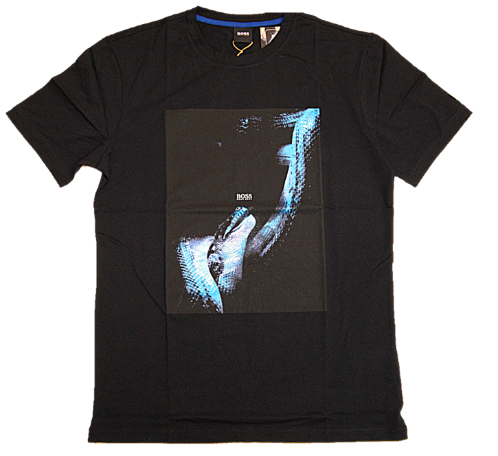 Hugo Boss Hugo Boss T-Shirt Terisk aus Baumwolle mit im Dunkeln leuchtendem Print schwarz 002 Hugo Boss Hugo Boss T-Shirt Terisk aus Baumwolle mit im Dunkeln leuchtendem Print schwarz 002