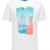 Hugo Boss T-Shirt Tepastel aus Baumwoll-Jersey mit Rundhalsausschnitt und Foto-Print weiss 100