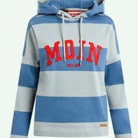 DERBE Moin Girls Damen Hoody Kapuzenpullover Quarry Bijou Blue Grau Blau Streifen DERBE Moin Girls Damen Hoody Kapuzenpullover Quarry Bijou Blue Grau Blau Streifen