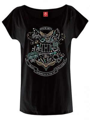 HARRY POTTER Hogwarts Shield Loose Shirt female black