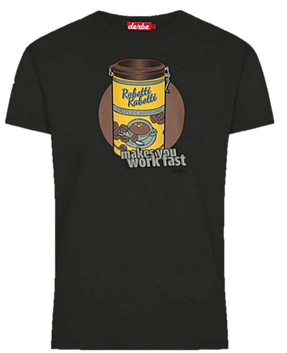 DERBE Rabotti Herren T-Shirt Phantom Schwarz Kaffeedose  091 DERBE Rabotti Herren T-Shirt Phantom Schwarz Kaffeedose  091