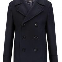 Hugo Boss Slim-Fit Cabanjacke H-Hyde-Peacoat-214 aus Woll-Mix dunkelblau 402