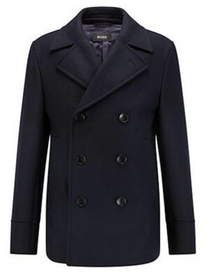 Hugo Boss Slim-Fit Cabanjacke H-Hyde-Peacoat-214 aus Woll-Mix dunkelblau 402