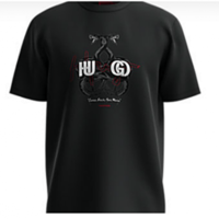 Hugo Boss T-Shirt Dnake aus Baumwolle mit Statement-Artwork schwarz 001