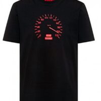 Hugo Boss T-Shirt DRAMBLE mit Rundhalsausschnitt aus Baumwoll-Jersey mit Tacho-Motiv schwarz 001