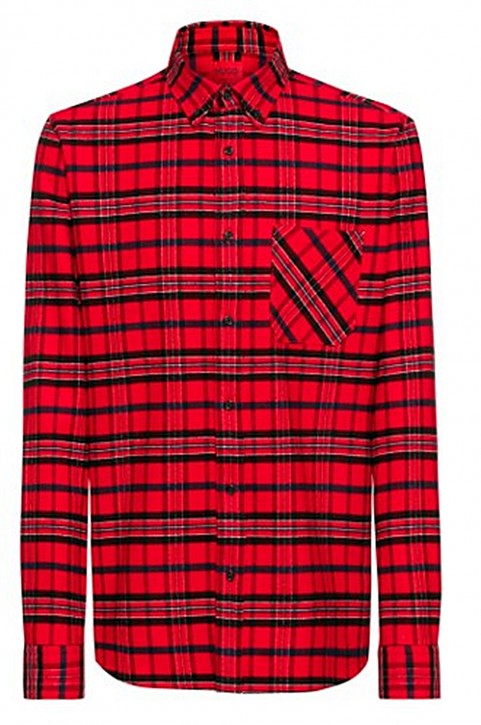 Hugo Boss Kariertes Relaxed-Fit Hemd Ermann aus Baumwoll-Flanell rot 694 Hugo Boss Kariertes Relaxed-Fit Hemd Ermann aus Baumwoll-Flanell rot 694