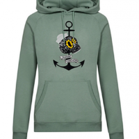 DERBE Damen Hoody Kapuzenpullover Mrs Skull Farbe lily pad grün 0512