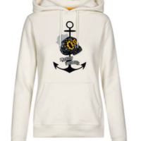 DERBE Damen Hoody Kapuzenpullover Mrs Skull  Farbe 028 tofu