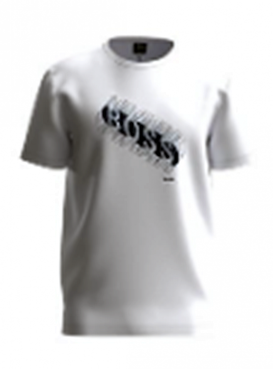 Hugo Boss Herren Tshirt TEE 3 T-Shirt aus Stretch-Baumwolle mit Rundhalsausschnitt und Artwork weiß 100 Hugo Boss Herren Tshirt TEE 3 T-Shirt aus Stretch-Baumwolle mit Rundhalsausschnitt und Artwork weiß 100