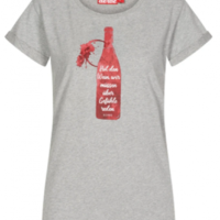 DERBE Hol den Wein Damen T-Shirt grey melange 021 DERBE Hol den Wein Damen T-Shirt grey melange 021