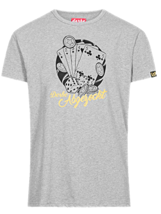 DERBE Herren T-Shirt Abgezockt 021-grey melange DERBE Herren T-Shirt Abgezockt 021-grey melange