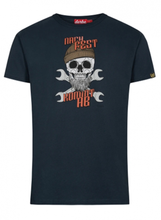 DERBE Herren T-Shirt Nach fest kommt ab Herren T-Shirt dunkelblau 010 DERBE Herren T-Shirt Nach fest kommt ab Herren T-Shirt dunkelblau 010