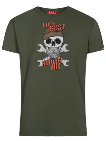 DERBE Herren T-Shirt Nach fest kommt ab Herren T-Shirt Oliv DERBE Herren T-Shirt Nach fest kommt ab Herren T-Shirt Oliv
