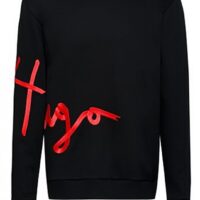 Hugo Boss Sweatshirt Dollins aus Bio-Baumwolle mit handgeschriebener Logo-Stickerei schwarz 001