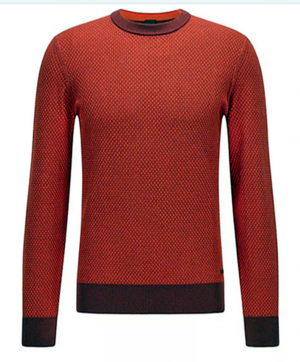 Hugo Boss Pullover Kapoko aus Jacquard-Strick mit Bio-Baumwolle rot 611