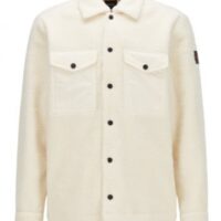Hugo Boss Oversized Overshirt Lom_1 aus Teddy-Kunstfell weiß 131