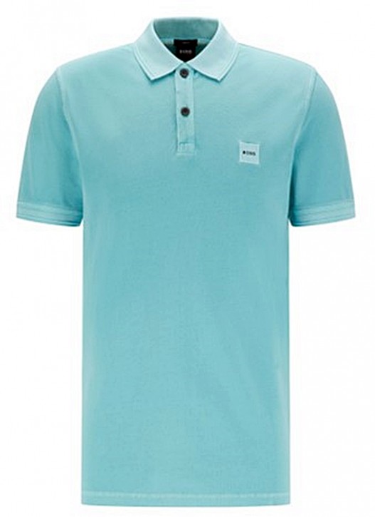 Hugo Boss Poloshirt Prime 1 mit salzgewaschenem Finish Farbe türkis 443 Hugo Boss Poloshirt Prime 1 mit salzgewaschenem Finish Farbe türkis 443