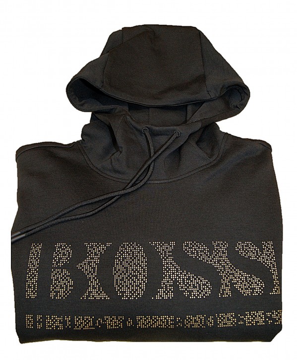 Hugo Boss Regular-Fit Kapuzen-Sweatshirt Soody 2 mit verpixeltem Logo  schwarz 001 Hugo Boss Regular-Fit Kapuzen-Sweatshirt Soody 2 mit verpixeltem Logo  schwarz 001