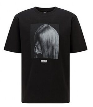 Hugo Boss Relaxed-Fit T-Shirt  Tanimal aus Baumwolle mit Tier-Foto  schwarz 003