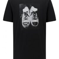 Hugo Boss T-Shirt TNinetees aus Pima-Baumwolle mit wasserbasiertem Artwork-Print schwarz 001