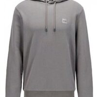 Hugo Boss Kapuzen-Sweatshirt Wetalk 1 aus French Terry mit meliertem Logo-Aufnäher grau 041 Hugo Boss Kapuzen-Sweatshirt Wetalk 1 aus French Terry mit meliertem Logo-Aufnäher grau 041