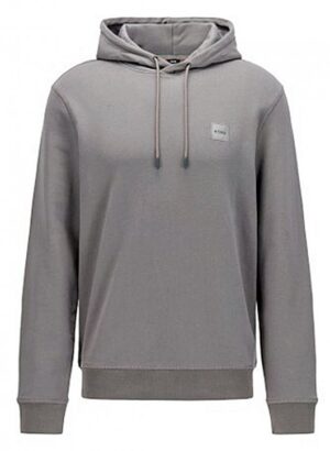 Hugo Boss Kapuzen-Sweatshirt Wetalk 1 aus French Terry mit meliertem Logo-Aufnäher grau 041